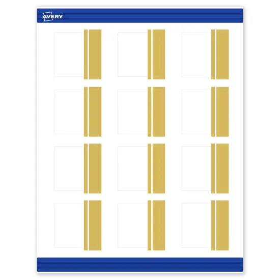 Avery Printable Square Cards, Gold Double-Dipped Edge, 2" x 2", Matte White Square Cards, Laser/Inkjet, 120ct, Great for Business Cards {1}