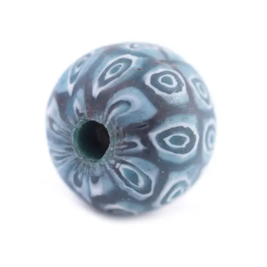 The Bead Chest Blue Mosaic Jatim Java Bead (Single Bead, 20mm) {1}