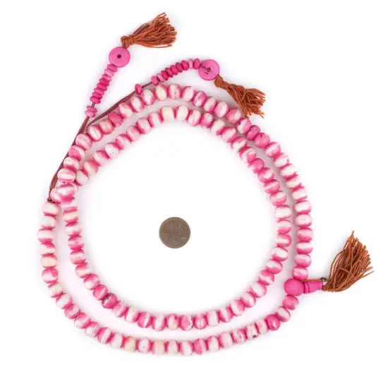 The Bead Chest Pink Rustic Bone Mala Beads (10mm) {2}
