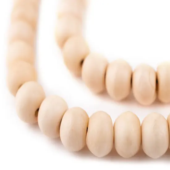 The Bead Chest Pastel Orange Bone Mala Beads 10mm Nepal Round Large Hole 34 Inch Strand {1}