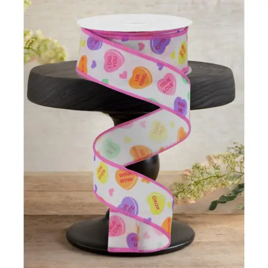 1.5" Conversation Hearts Ribbon: Royal (10 Yards) {3}