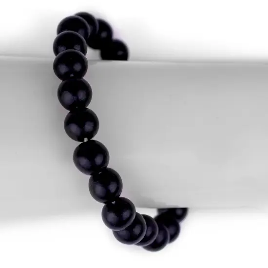 The Bead Chest Wood Stretch Bracelet, Black - Stackable Beaded Jewelry, Unisex for Men & Women {3}