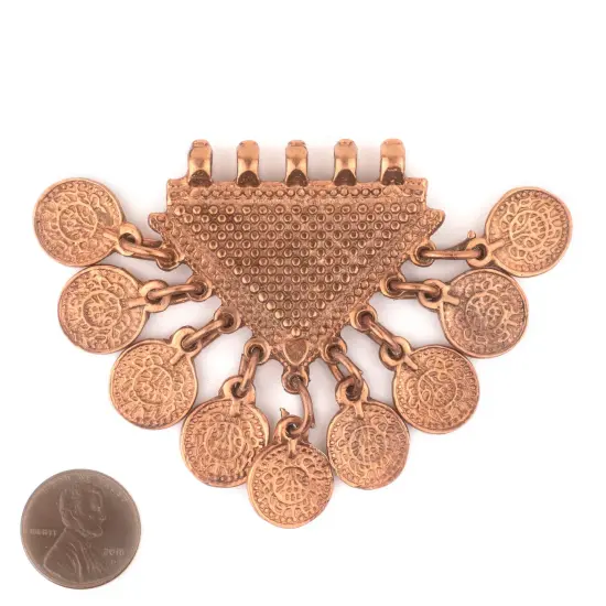 The Bead Chest Copper Tribal Coin Dangle Pendant {2}