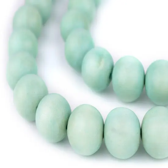 The Bead Chest Natural 18mm Wooden Beads in Green - Turquoise for Jewelry Making &ndash; Round Loose Wood Spacer Beads I Approximately 24 Beads {1}