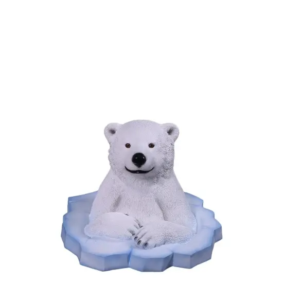 Peeking Baby Polar Bear Cub Statue {1}