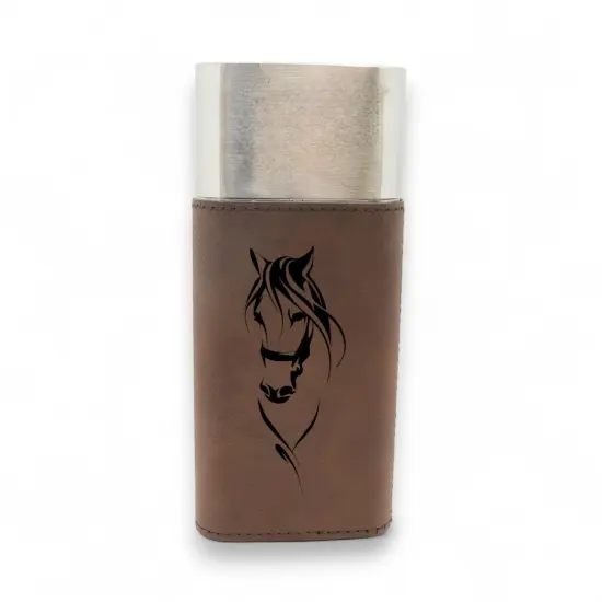 Cigar Case with Cutter - My Horse - Leather Rustic/Silver {3}