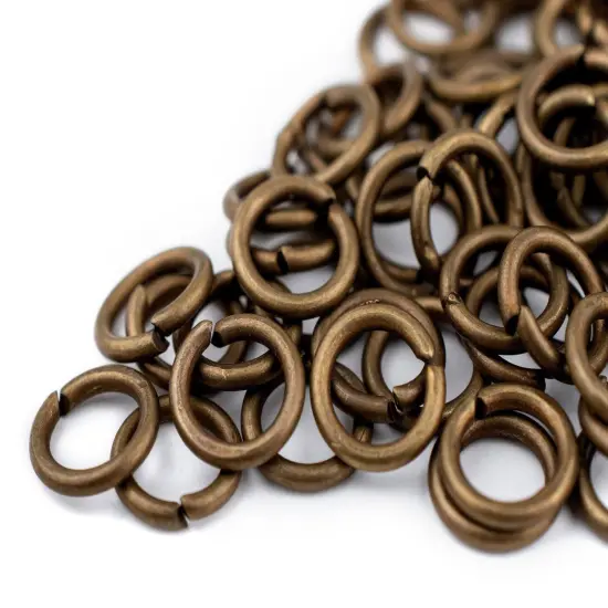 The Bead Chest Bronze 8mm Round Open Jump Rings, Pack of 100 {3}