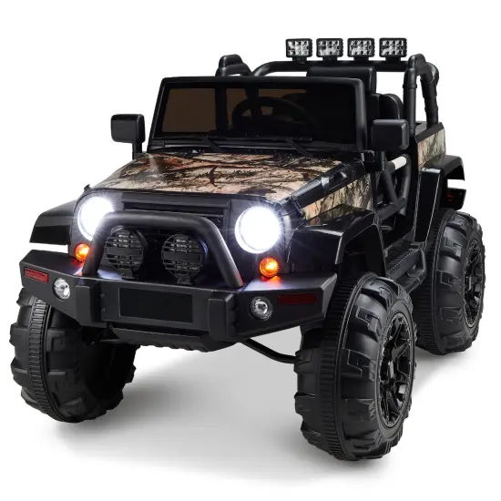Best Choice Products 12V Kids Ride On Truck Car w/ Remote Control, Spring Suspension, Bluetooth, LED Lights Camouflage {1}