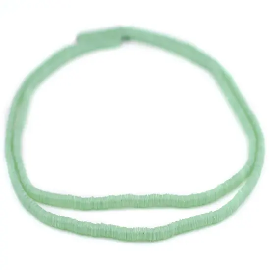 The Bead Chest African Vinyl Beads, Ghana Vulcanite Crafts Supplies for DIY Jewelry Making, Necklaces, Bracelets (4mm, Pistachio Green) {3}