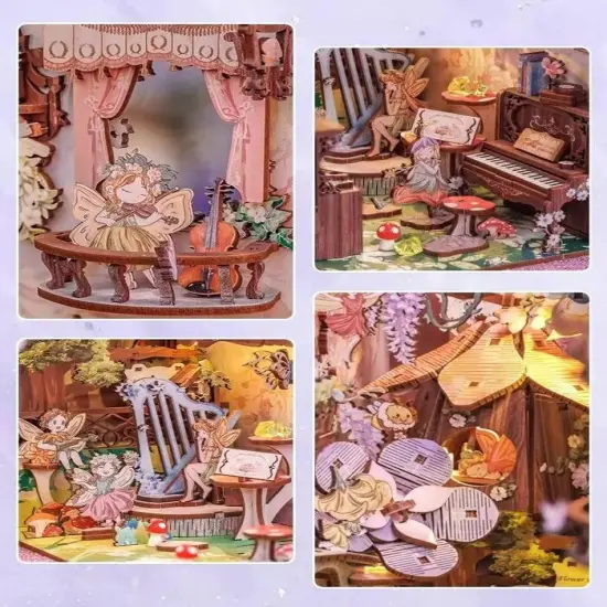 Book Nook Wizardi Miniature - Flower Forest Concert Roombox Kit {5}