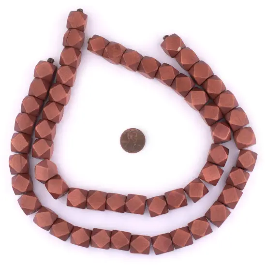 The Bead Chest Light Brown Cornerless Cube Wood Beads: 15mm Diamond Cut Natural Organic Beads for Jewelry Making {2}