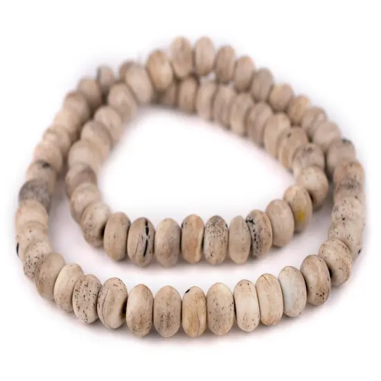 The Bead Chest Round Rustic Grey Bone Beads (12mm) {3}