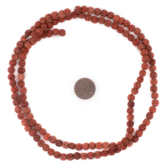 The Bead Chest Cinnamon Brown Volcanic Lava Beads (6mm) {2}
