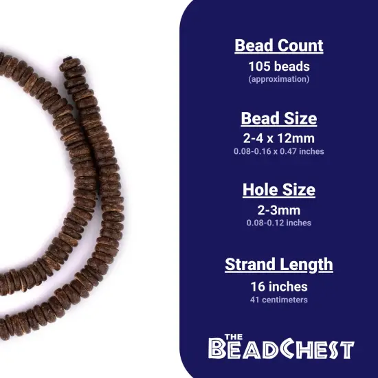 The Bead Chest Chocolate Disk Coconut Shell Beads (12mm) {4}