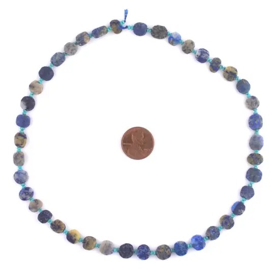The Bead Chest Flat Circular Afghan Lapis Lazuli Beads (8mm) {2}