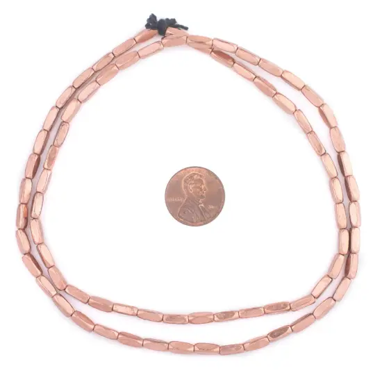 The Bead Chest Copper Faceted Rectangle Beads (8x3mm) {2}