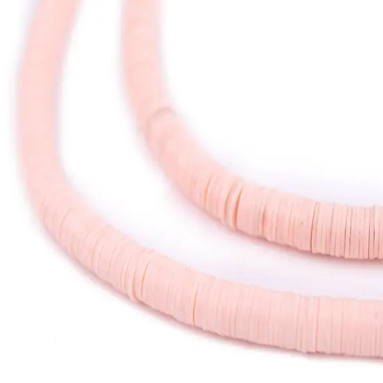 The Bead Chest African Vinyl Beads, Ghana Vulcanite Crafts Supplies for DIY Jewelry Making, Necklaces, Bracelets (6mm, Rose Pink) {1}