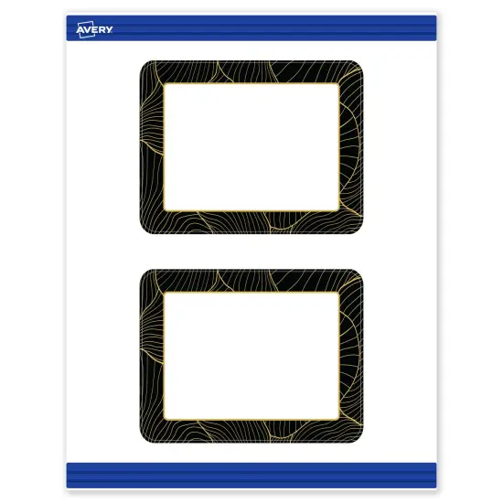 Avery Printable Rounded Corner Postcards with Sure Feed Technology, Pre-Printed Black Border with Gold Pattern, Matte White, 4.25" x 5.5", Laser & Inkjet Compatible, 20 Total {1}