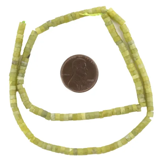 The Bead Chest Light Green Serpentine Heishi Beads 4mm Afghanistan Gemstone 14 Inch Strand {2}