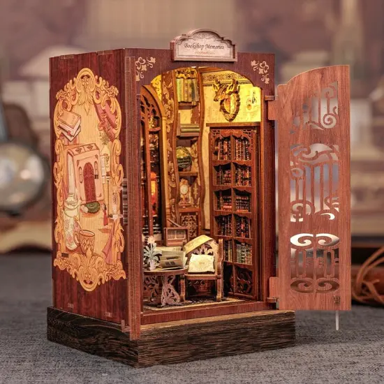 Miniature Wizardi Roombox Kit - Bookshop Memories Dollhouse Kit {3}