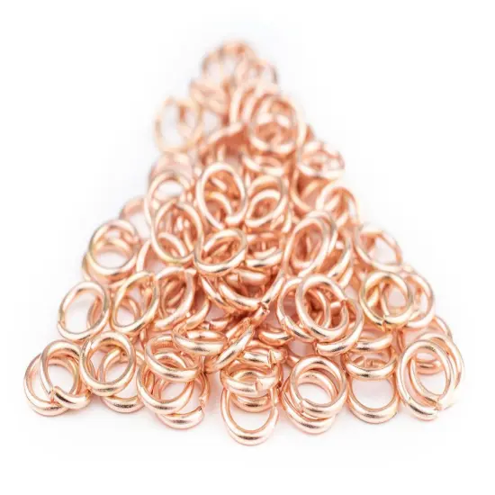 The Bead Chest Copper 8mm Round Open Jump Rings, Pack of 100 {4}