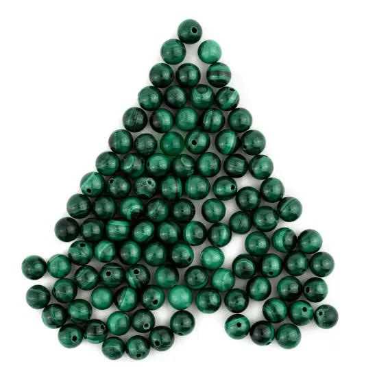 The Bead Chest Round Malachite Beads (6mm, Set of 90) {1}