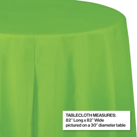 12 pc Bulk Fresh Lime Round Plastic 82 inch Table Covers {3}