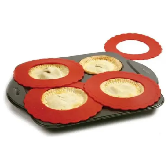 Norpro 6-inch Silicone Mini Pie Pan Shields, Set of 4, Keeps Pie Crust from Burning {2}