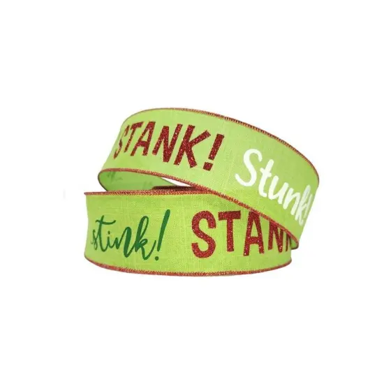 2.5" Stink Stank Stunk Ribbon: Lime Green (10 Yards) {2}