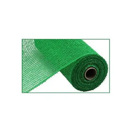 10" Poly Burlap Mesh Ribbon: Emerald Green {1}