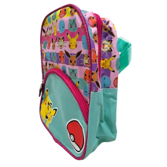 Pokemon Mini Backpack 11" with Glitter Trimming and Small Front Pocket {5}