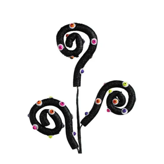 28" Eyeballs Curly Spray: Black {3}