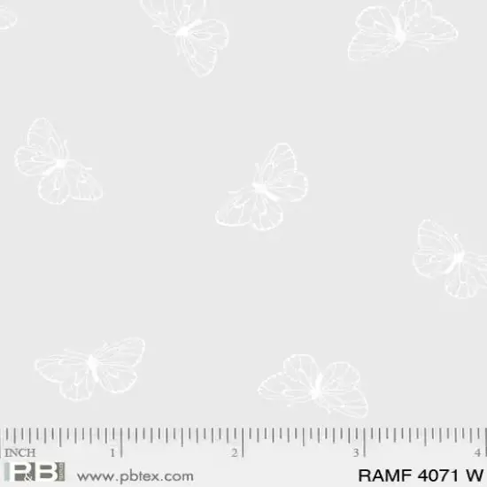 White Butterflies Ramblings Fun 44"/45" Fabric Per Yard {1}