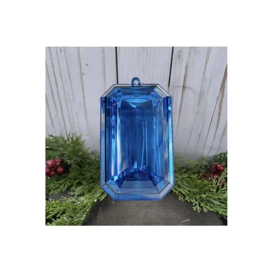 8" Acrylic Rectangle Jewel Ornament: Blue {5}