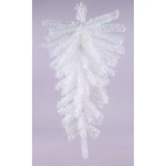 30" Metallic Teardrop Swag: Iridescent White {3}