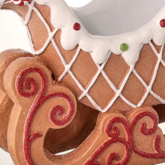 16in Resin Gingerbread Sleigh {2}
