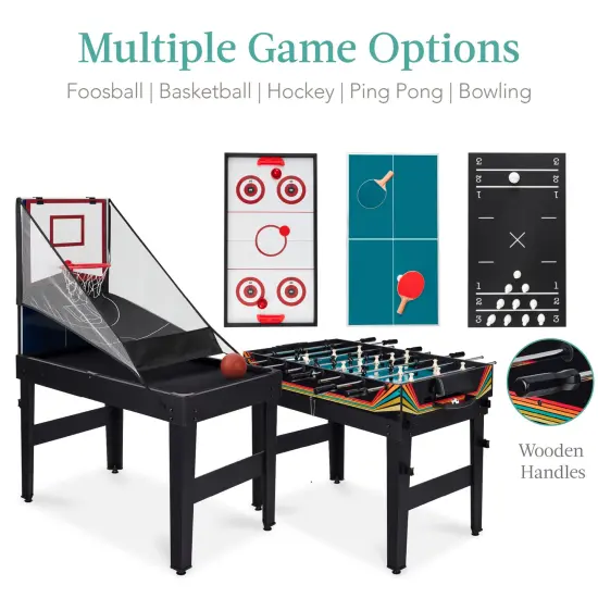 Best Choice Products 13-in-1 Combo Game Table Set w/ Ping Pong, Foosball, Basketball, Air Hockey, Archery Arcade {4}