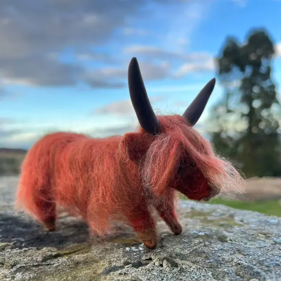 Felting Kit -Highland Cow Small Kit Needle Felting Kit {1}