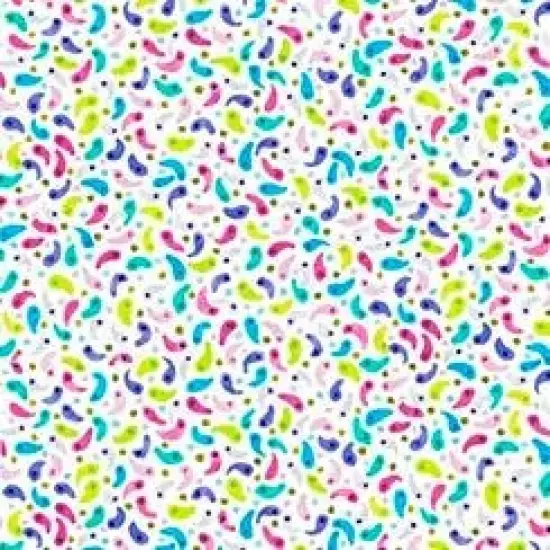 Multi Color Paisley 44"/45" Fabric Per Yard {1}