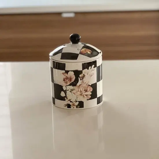 Chic Checkered Porcelain Cookie Jars {6}
