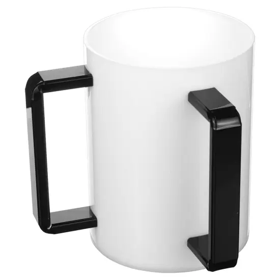 Lucite Wash Cup White With Black Handle {2}