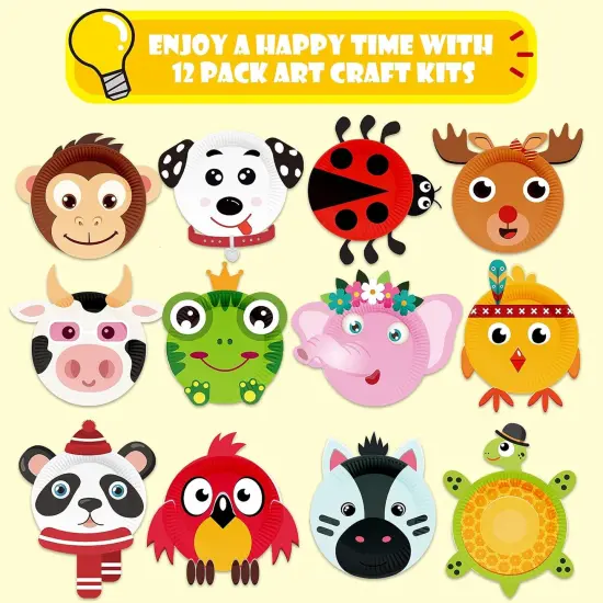 12 Pack Simple Animal Paper Plate Crafts {2}