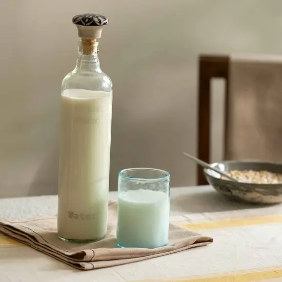 Drink More Glass Water Bottle with Ceramic Stopper - 750ML {1}