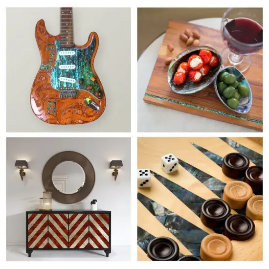 Shell Veneer, 5.5 x 9.5 inches | WMOP, BMOP, Abalone | Includes 3M Adhesive Sheet for Application, Great for Inlay Projects Natural Extra Light {4}