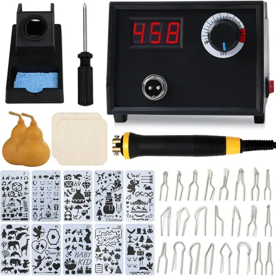 Professional Wood Burning Kit, Wood Burner Machine Pyrography Woodburning Tool for Beginners Adults (Sigle Pen Wood Burning Kit) {1}