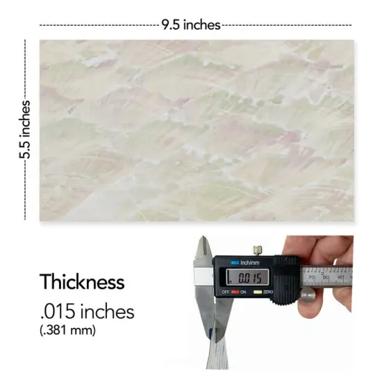 Shell Veneer, 5.5 x 9.5 inches | WMOP, BMOP, Abalone | Includes 3M Adhesive Sheet for Application, Great for Inlay Projects Flexible Pearl {2}