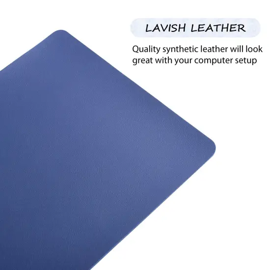 Insten Premium Leather Mouse Pad with Waterproof Coating, Anti-Slip Design, Easy to Clean, Blue - 9.45" X 7.87" {3}