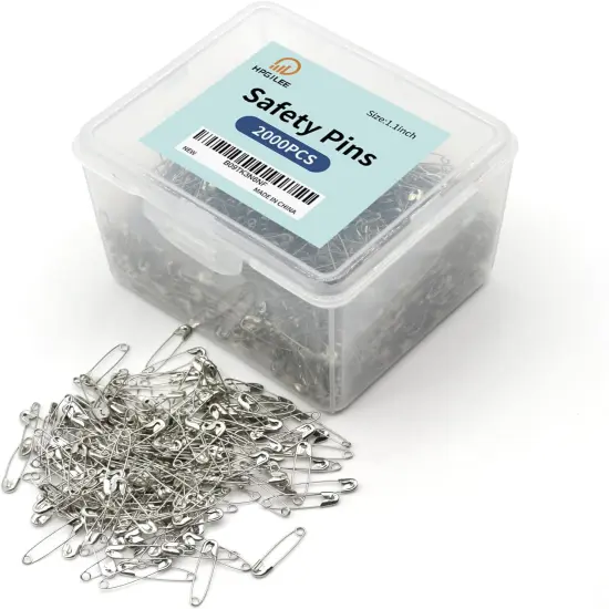 2000Pcs Safety Pins Assorted, 1.1 Inch Rust-Resistant Steel Wire Silver Sewing Safety Pins {1}