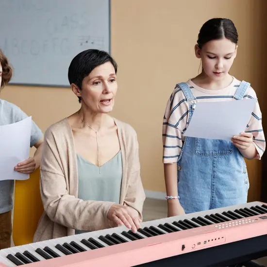 88 Key Foldable Electronic Keyboard Piano with Wireless MIDI Suitable for Kids, Teenagers and Adult Pink {3}