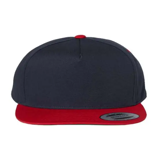 YP Classics&reg; 5 Panel Twill Snapback Cap Black/ Red {8}